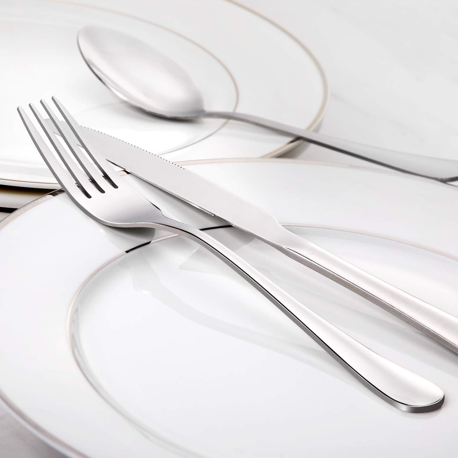 Dinner Forks Set, Food-Grade 18/8 Stainless Steel Forks Silverware, Mirror Polished, Dishwasher Safe - Set of 12, 8 Inches - Image 2