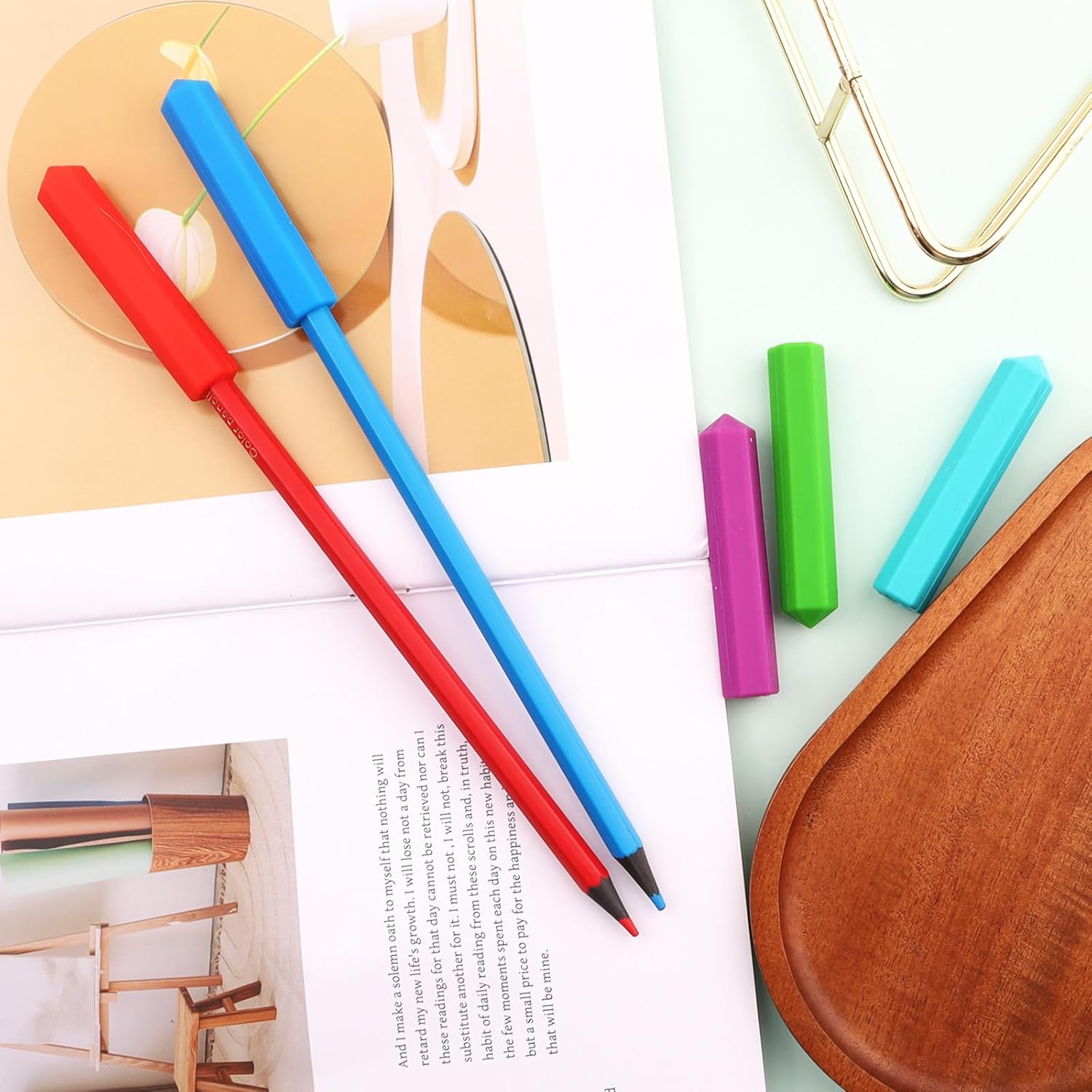 5Pcs Pencil Gidgets – Silicone Sensory Pencil Toppers Fidgets - Motor Aid for Sensory People with Anxiety, Autism, ADHD Integration Issues - Image 2