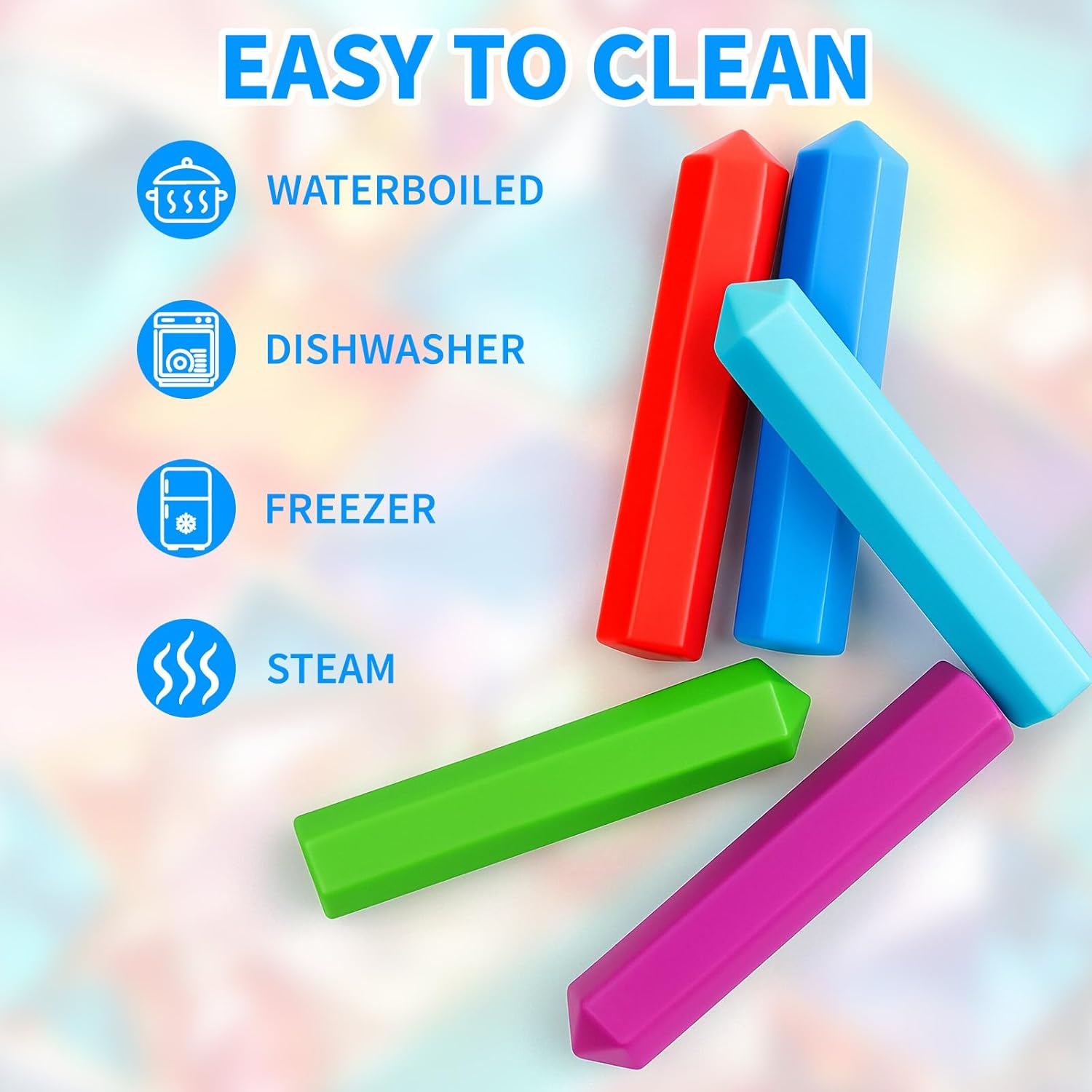 5Pcs Pencil Gidgets – Silicone Sensory Pencil Toppers Fidgets - Motor Aid for Sensory People with Anxiety, Autism, ADHD Integration Issues - Image 4