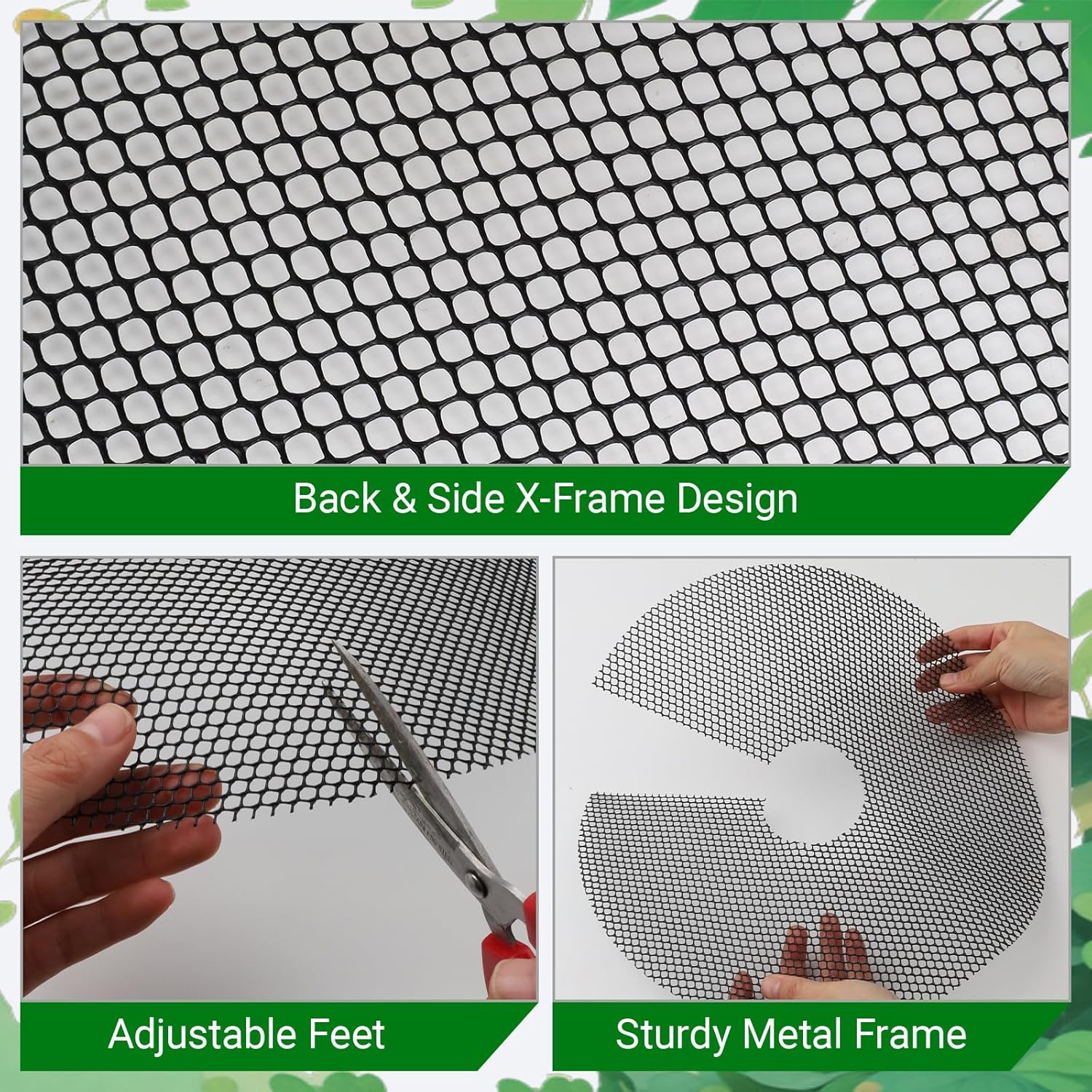 4-Pack Plant Pot Grids- 15.7 Inch Cuttable Mesh Plant Pot Soil Covers -Protectors from Animals - Plant Protector Ring for Indoor Outdoor Garden Plant Landscaping - Image 2