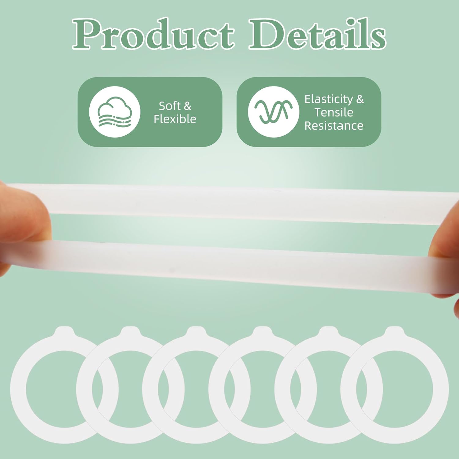 10PCS Silicone Jar Gaskets Replacement - Rubber Seals Rings Airtight Gasket Sealing for 4.2-4.3 Inch Mouth Glass Canning Jars Lids - Leak Proof Rubber Seals Rings - 4.5 Inch(Outer Diameter) - Image 3