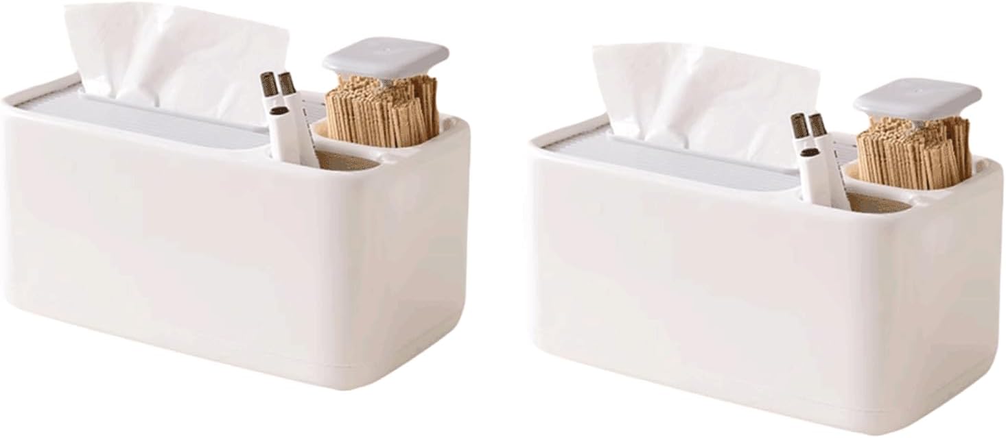 2 Pack Desk Organizer with Compartments for Pens and Toothpicks - Office Supply Storage Solution - Image 1
