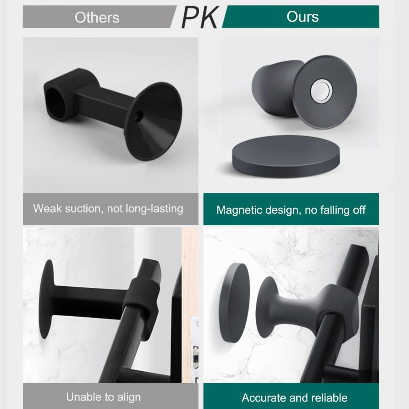 Door Stopper Door Holder 1 Piece Door Buffer Door Stop for Indoor Outdoor Use Brown - Image 2