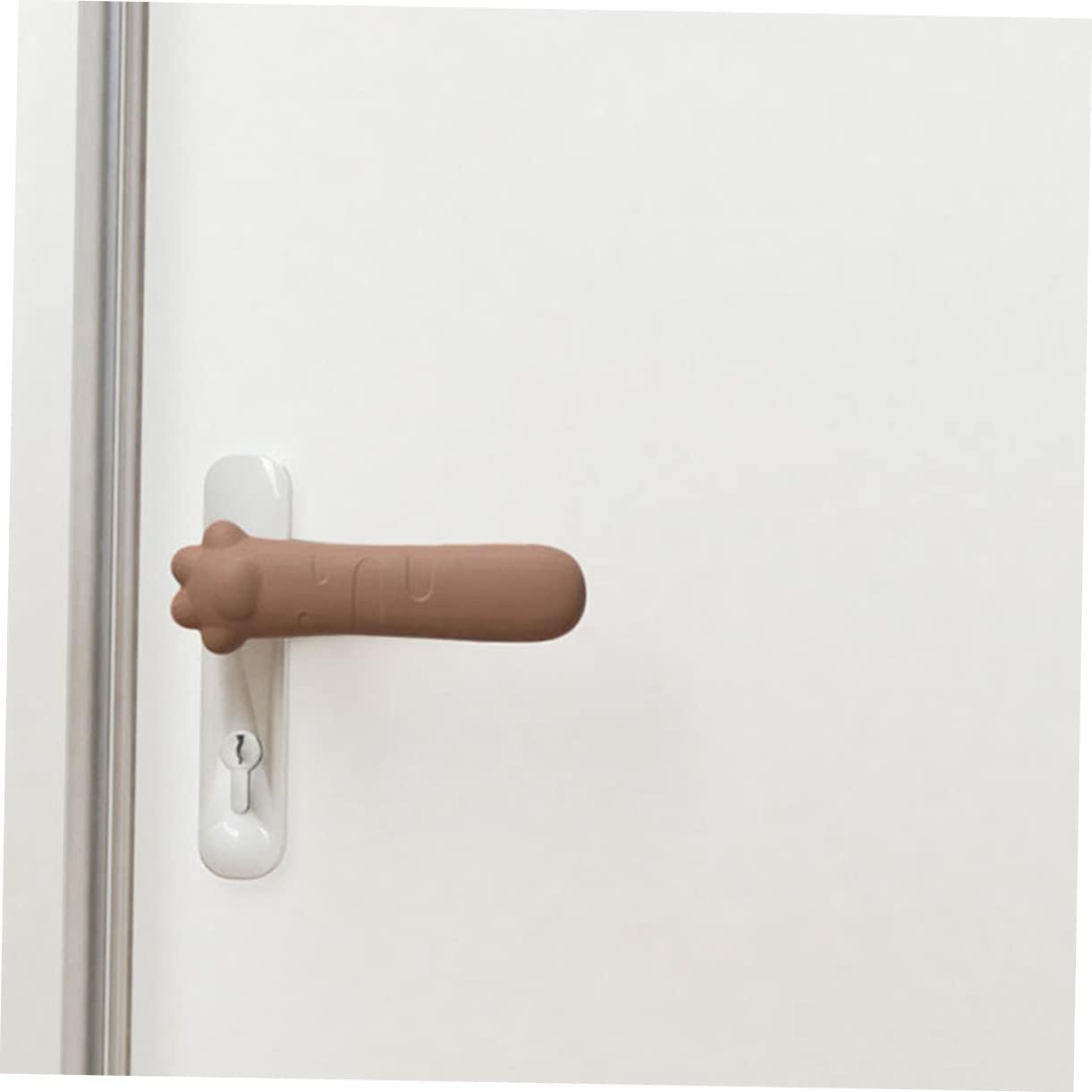 Silicone Door Handle Cover 1 Pack Child Safe Anti-Collision Paw Design Brown - Image 5