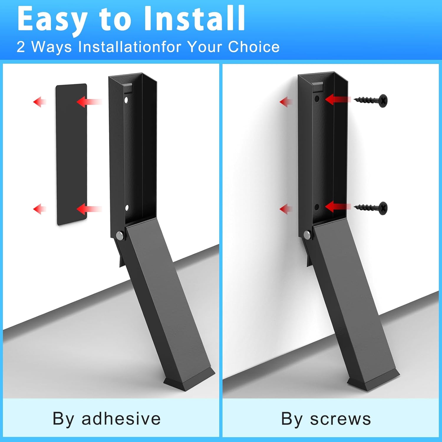Black Folding Metal Door Stop Foot Operated No Drilling Installation - Image 4