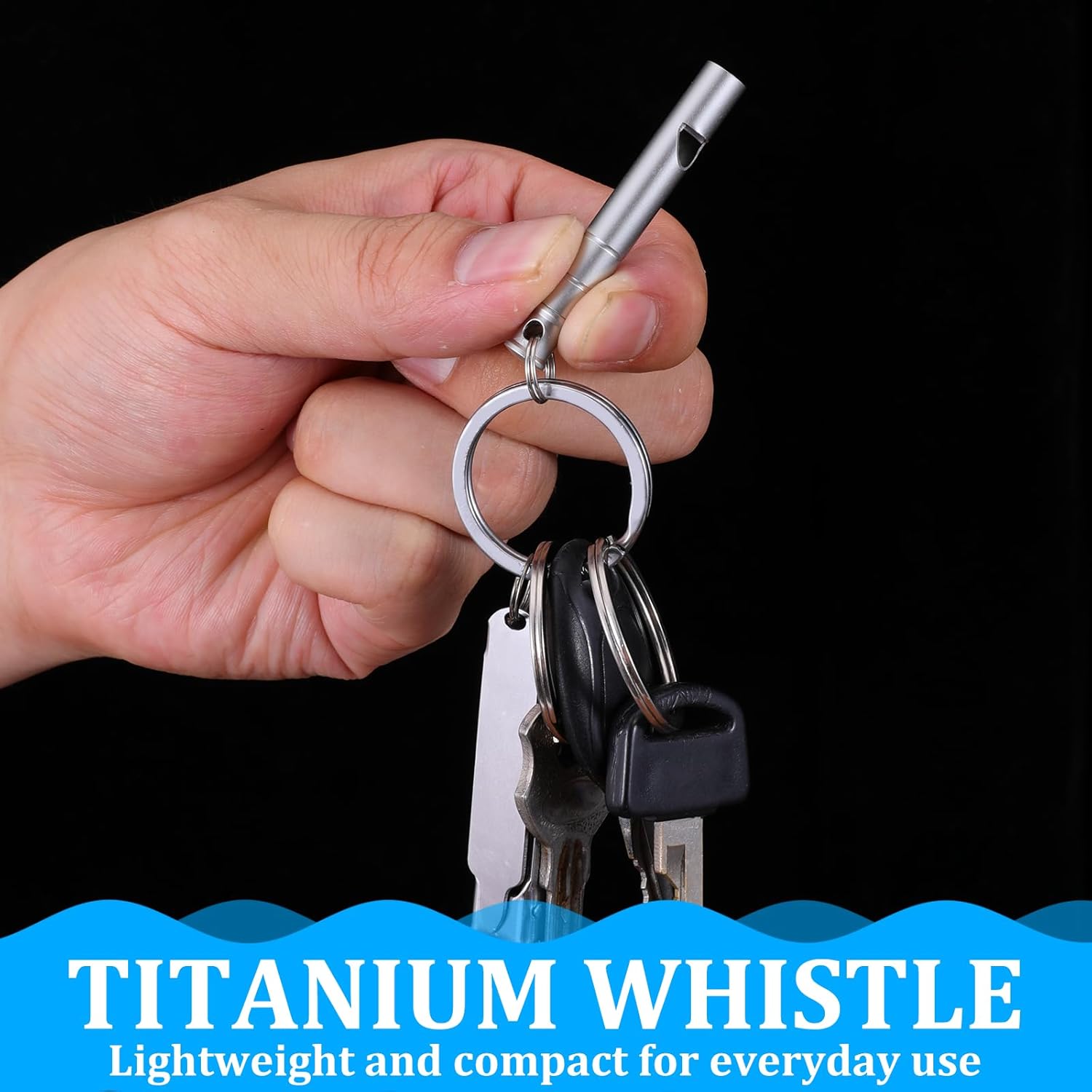 2 Silver Double Loop Whistles for Camping Hiking Pet Training Sports - Image 5
