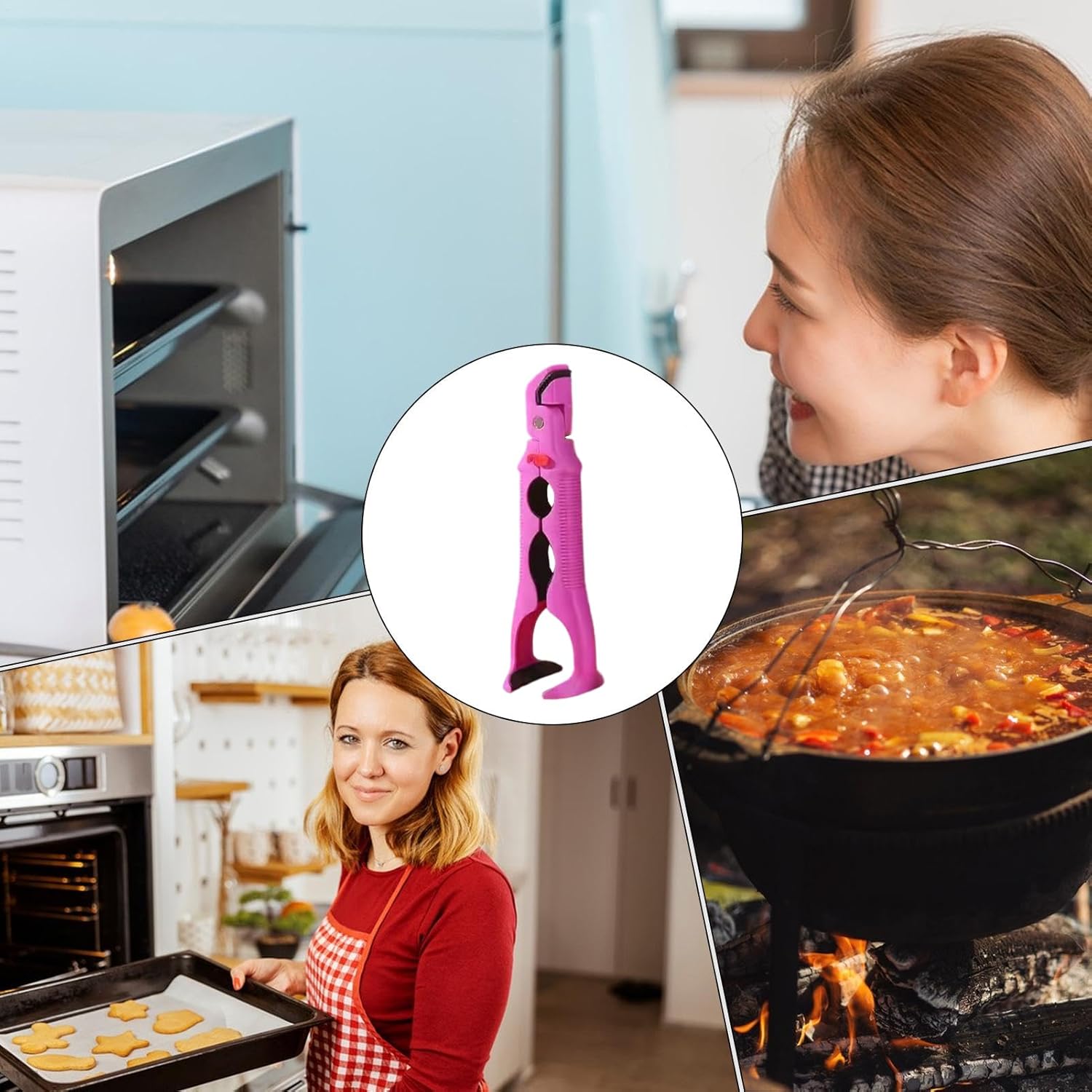 Multifunctional Kitchen Tongs Heat Resistant Anti-Scald Silicone Tips Food Tongs with Bottle Opener Stainless Steel Cooking Utensils for BBQ Salad Serving 1 Piece - Image 4
