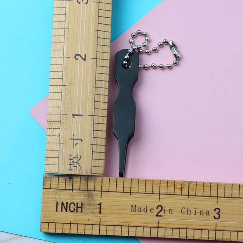 2 Pcs Split Ring Pliers Black & Silver Stainless Steel Fishing Pliers for Rigging and Bait with Keychain - Image 2