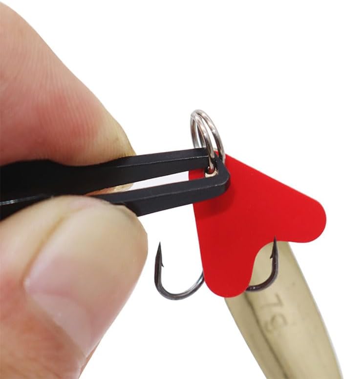2 Pcs Split Ring Pliers Black & Silver Stainless Steel Fishing Pliers for Rigging and Bait with Keychain - Image 3
