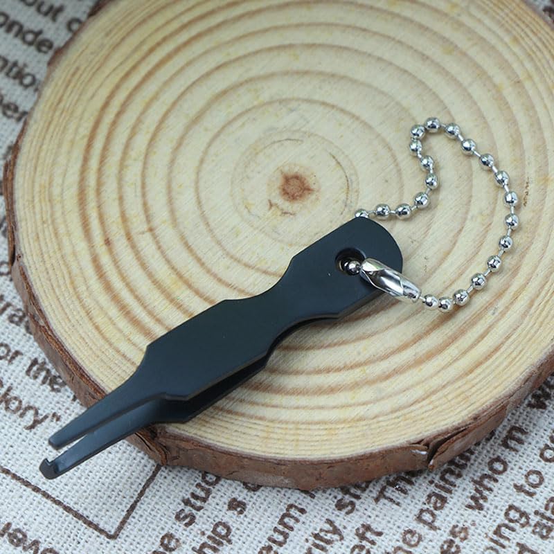 2 Pcs Split Ring Pliers Black & Silver Stainless Steel Fishing Pliers for Rigging and Bait with Keychain - Image 5