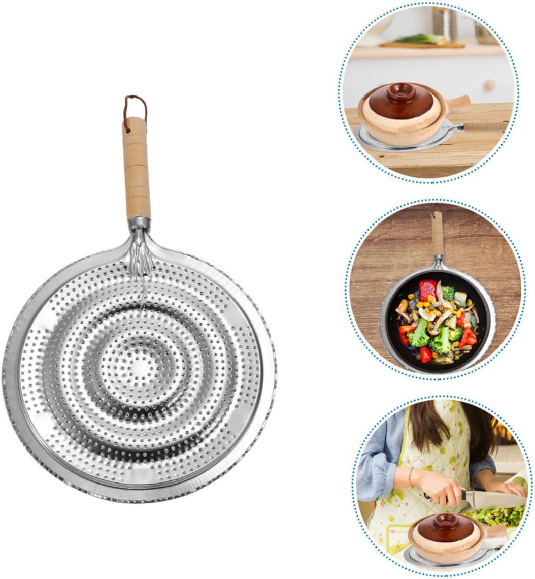 2 Pack Heat Resistant Pan Trivets Stainless Steel Table Mats with Wooden Handles and Hanging Ropes - Image 5