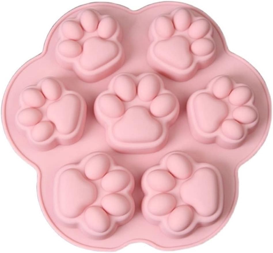 7-Cavity Silicone Cat Paw Mould Chocolate Fondant Ice Cube Tray Food Safe Baking Mold - Image 1