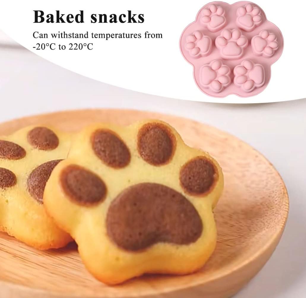7-Cavity Silicone Cat Paw Mould Chocolate Fondant Ice Cube Tray Food Safe Baking Mold - Image 2