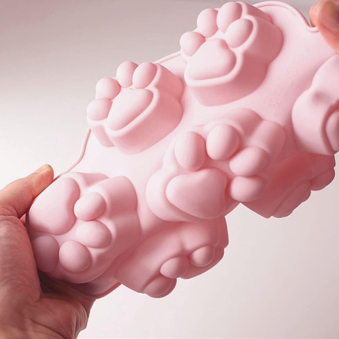 7-Cavity Silicone Cat Paw Mould Chocolate Fondant Ice Cube Tray Food Safe Baking Mold - Image 3