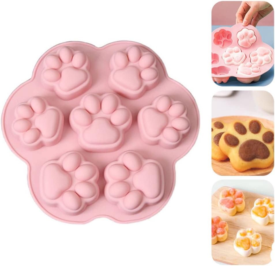7-Cavity Silicone Cat Paw Mould Chocolate Fondant Ice Cube Tray Food Safe Baking Mold - Image 5