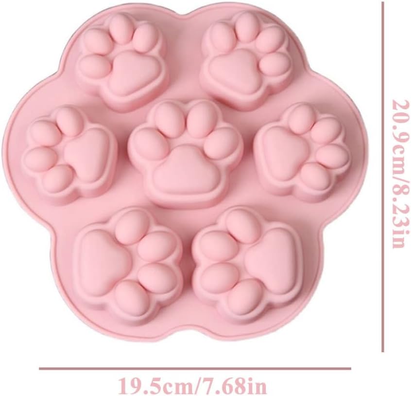 7-Cavity Silicone Cat Paw Mould Chocolate Fondant Ice Cube Tray Food Safe Baking Mold - Image 7