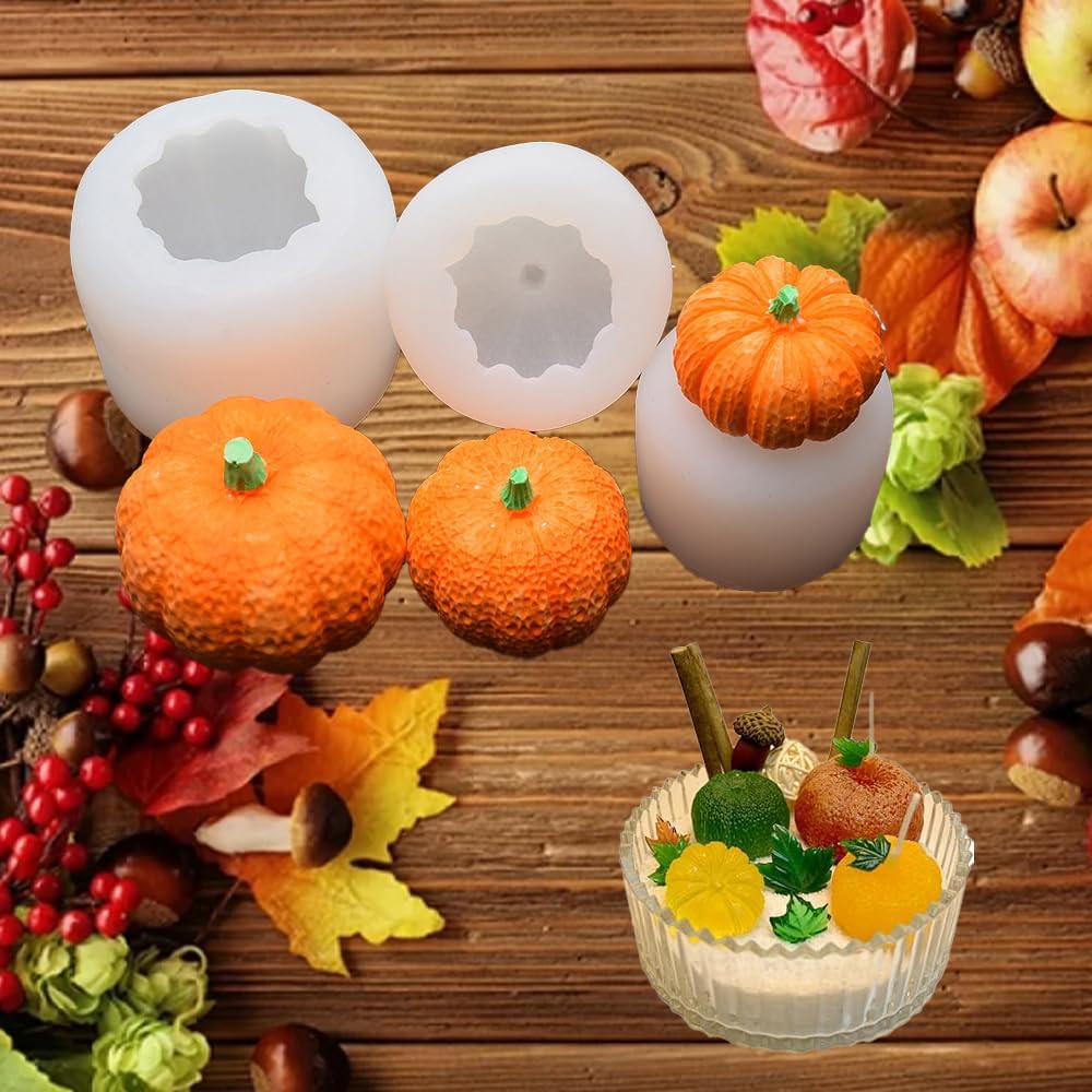 3 Piece Silicone Pumpkin Mould Set 3 Sizes Candle and Chocolate Mould Baking Tray - Image 6