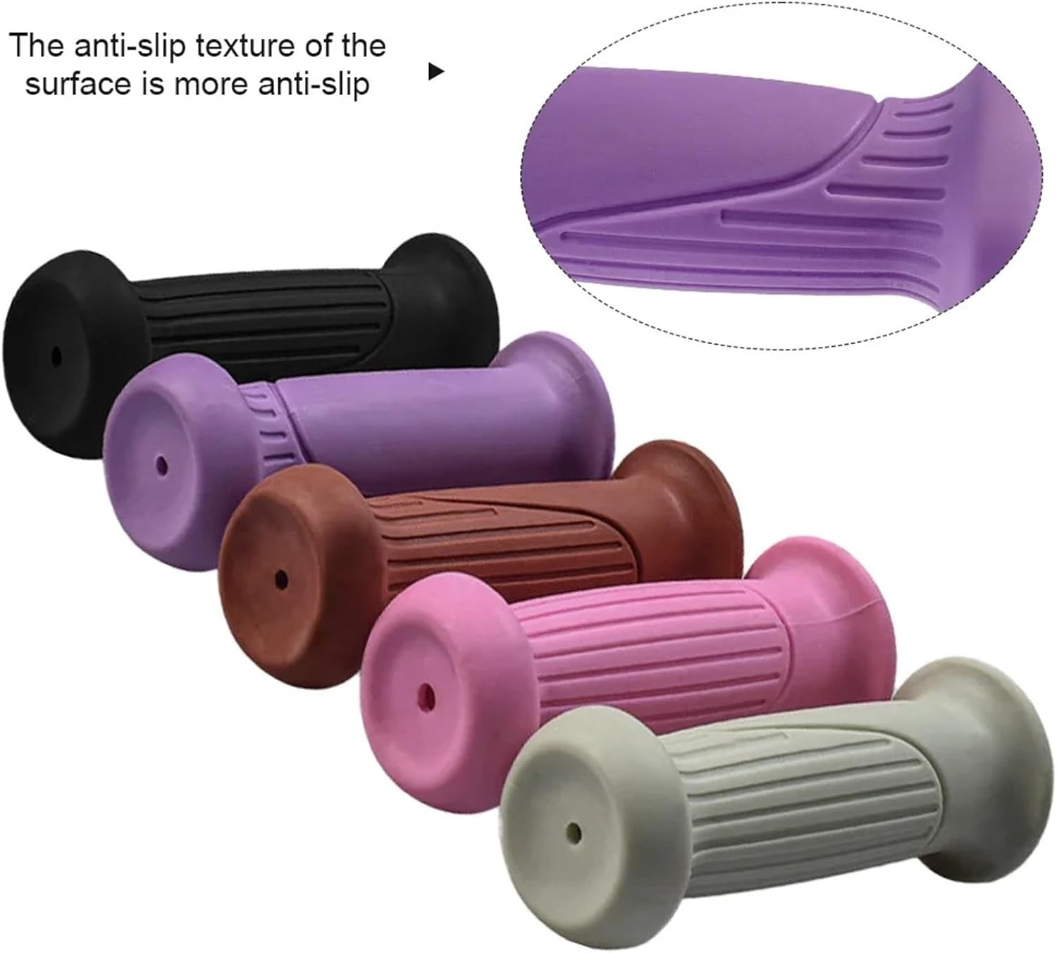 Comfortable Purple Bike Handlebar Grips Pair Non-Slip Cycling Handle Bar Covers - Image 2