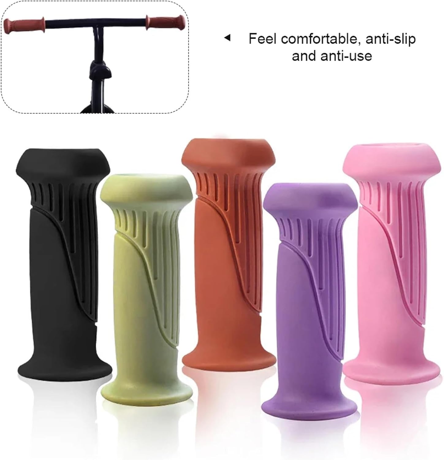 Comfortable Purple Bike Handlebar Grips Pair Non-Slip Cycling Handle Bar Covers - Image 3