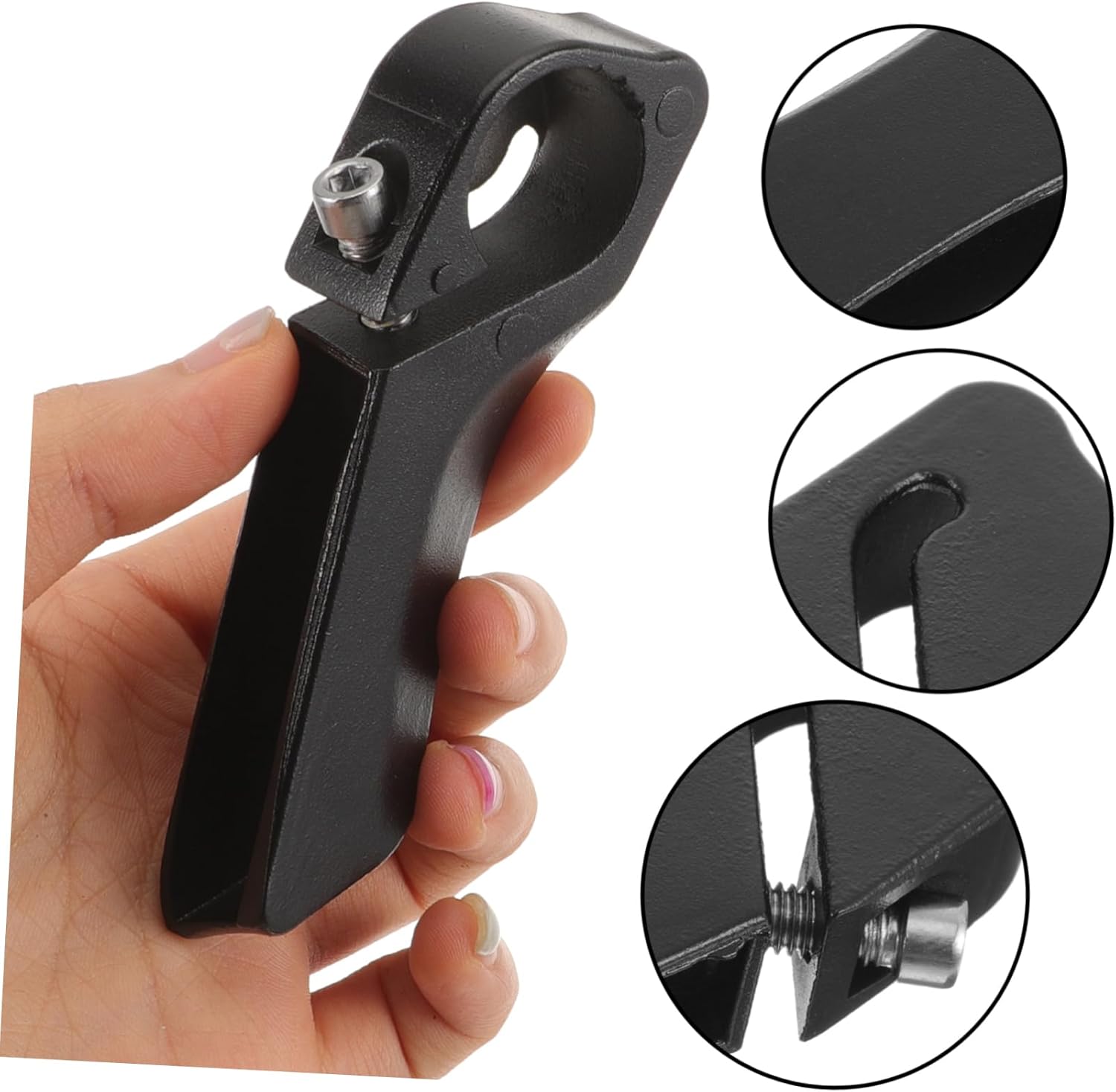 2 Pack Mountain Bike Handlebar Grips Metal & Plastic Anti-Slip Black Bicycle Hand Grips - Image 5