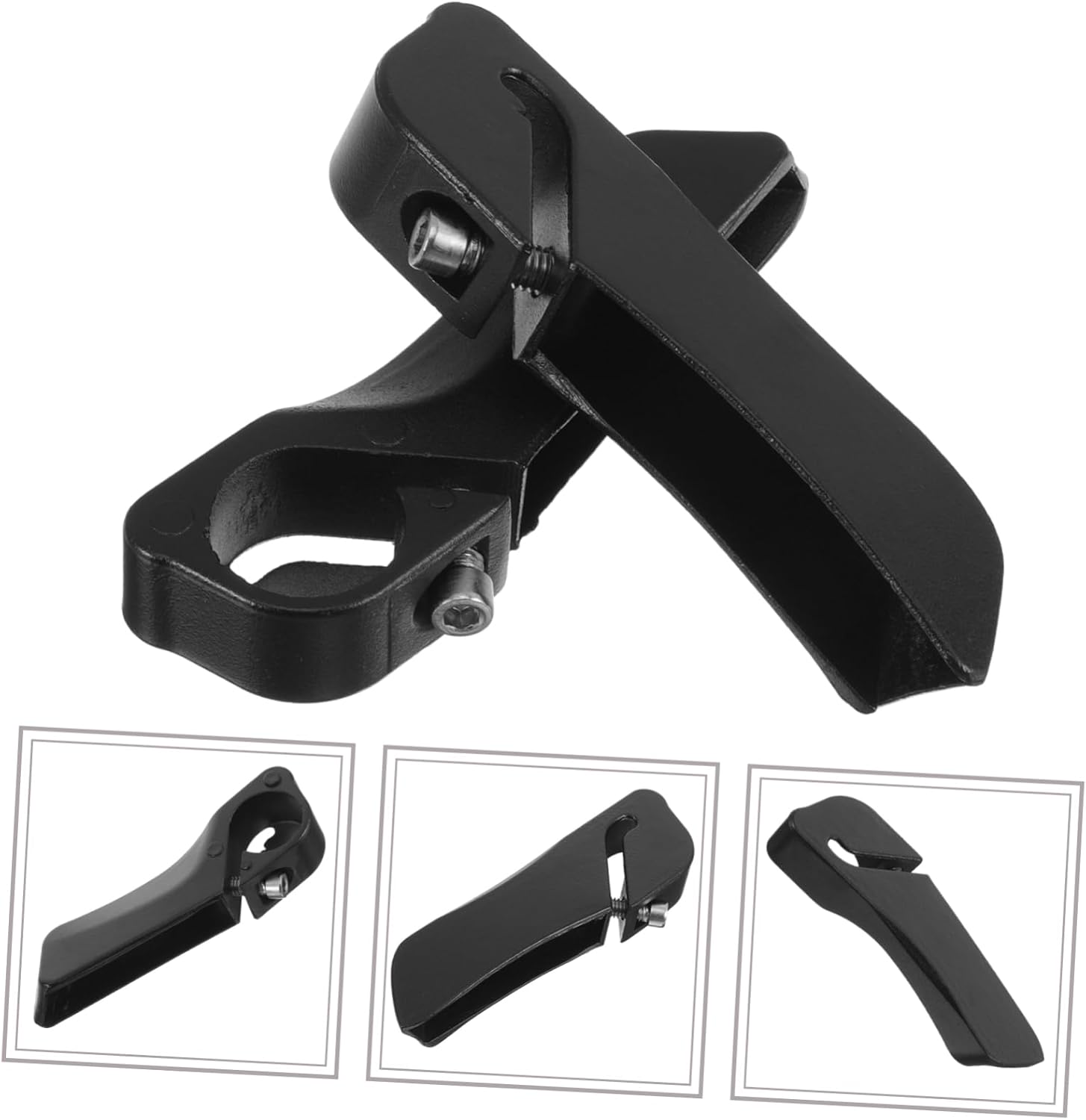 2 Pack Mountain Bike Handlebar Grips Metal & Plastic Anti-Slip Black Bicycle Hand Grips - Image 6