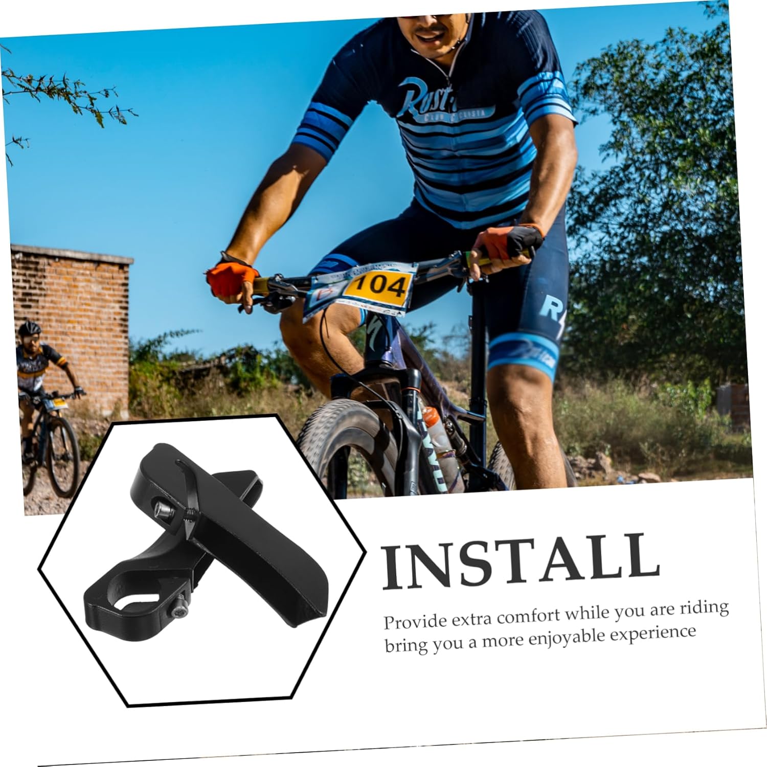 2 Pack Mountain Bike Handlebar Grips Metal & Plastic Anti-Slip Black Bicycle Hand Grips - Image 7