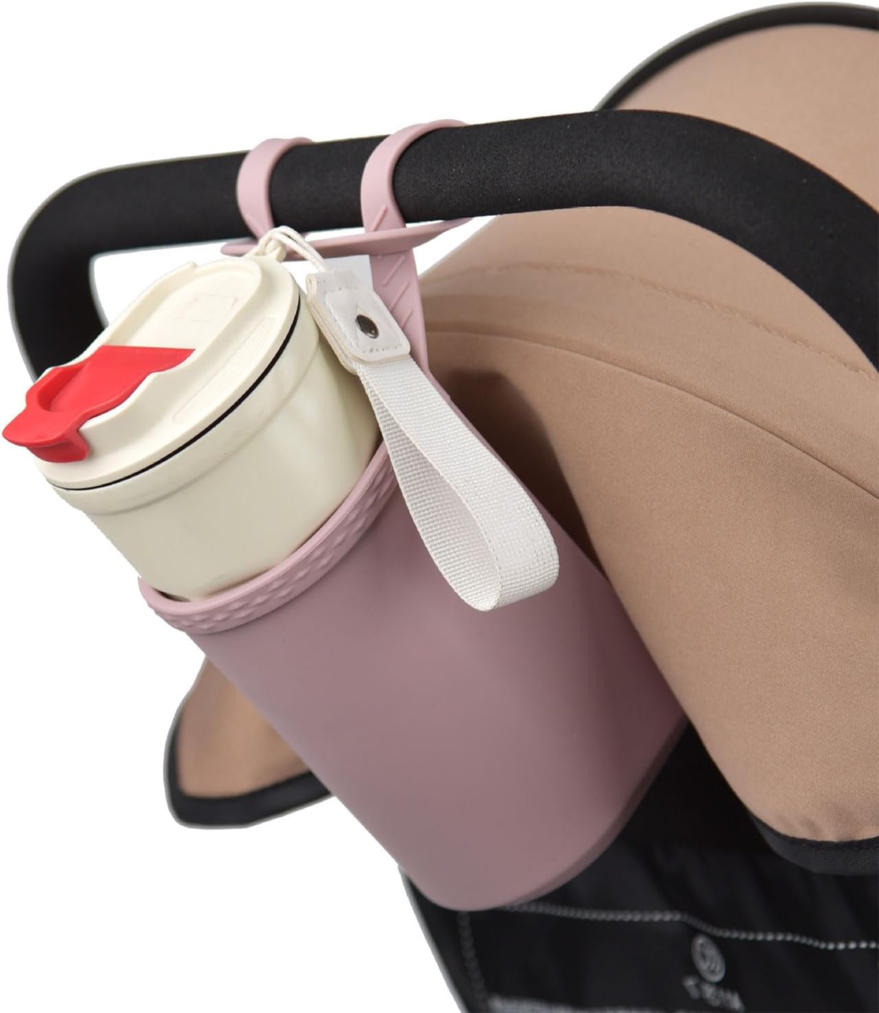 Universal Pink Stroller Silicon Cup Holder Hanging Storage Bag - Image 4
