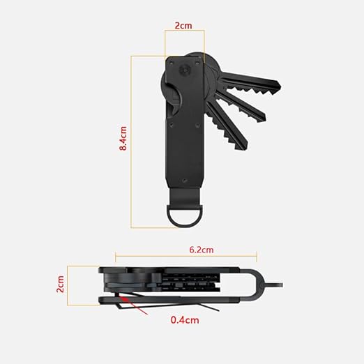 Compact Aluminium Key Organizer 2-6 Keys Yellow-Green Minimalist Key Holder for Car & Home - Image 2