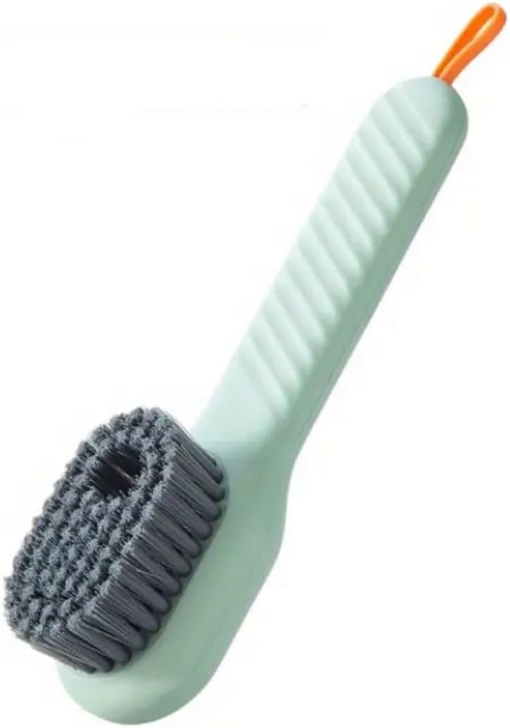 Green Soft Bristle Shoe Brush with Ergonomic Handle Multifunctional for Shoes and Clothing Hanging Design 1 Piece - Image 1