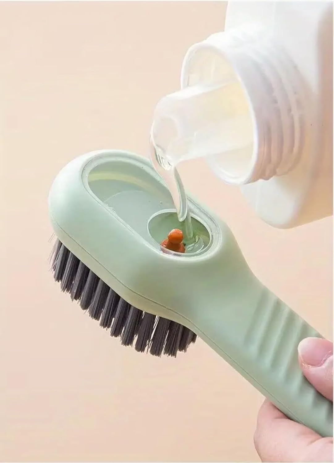 Green Soft Bristle Shoe Brush with Ergonomic Handle Multifunctional for Shoes and Clothing Hanging Design 1 Piece - Image 2