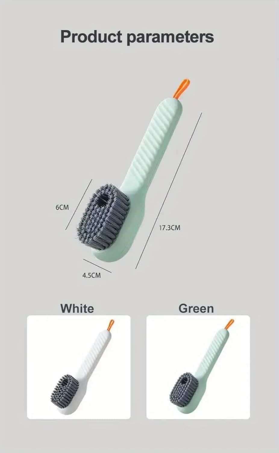 Green Soft Bristle Shoe Brush with Ergonomic Handle Multifunctional for Shoes and Clothing Hanging Design 1 Piece - Image 4