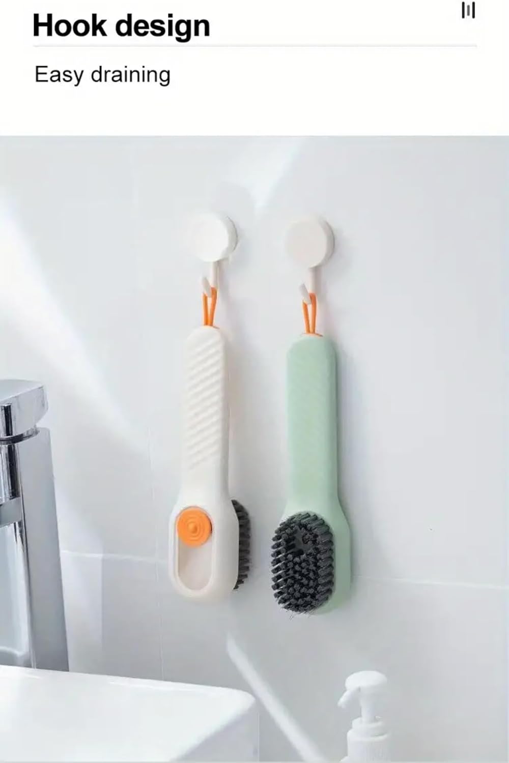 Green Soft Bristle Shoe Brush with Ergonomic Handle Multifunctional for Shoes and Clothing Hanging Design 1 Piece - Image 5