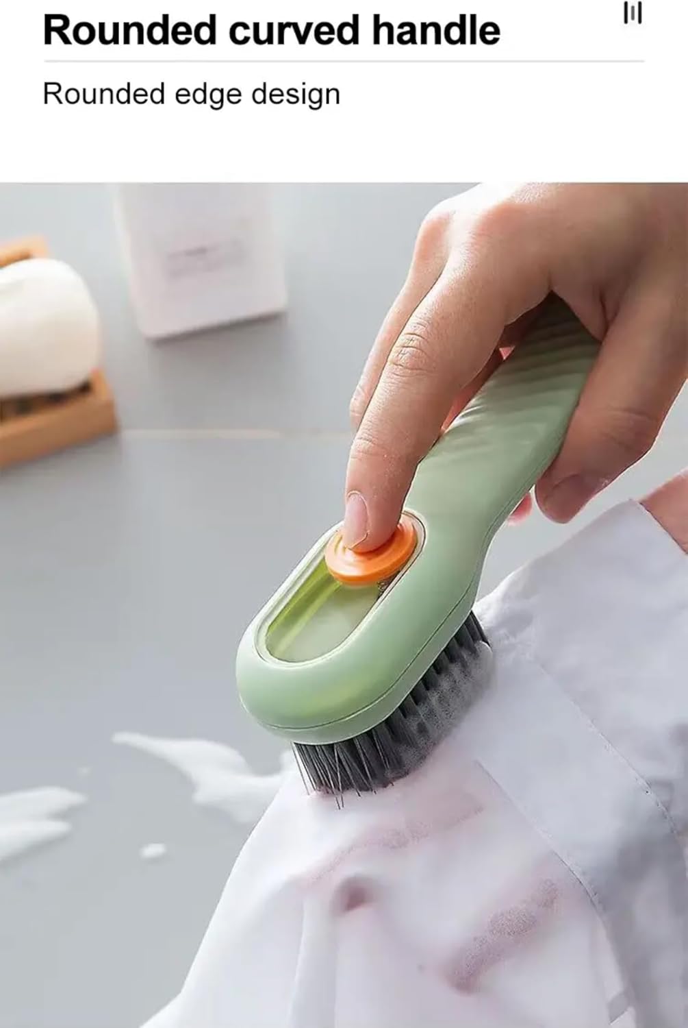 Green Soft Bristle Shoe Brush with Ergonomic Handle Multifunctional for Shoes and Clothing Hanging Design 1 Piece - Image 6