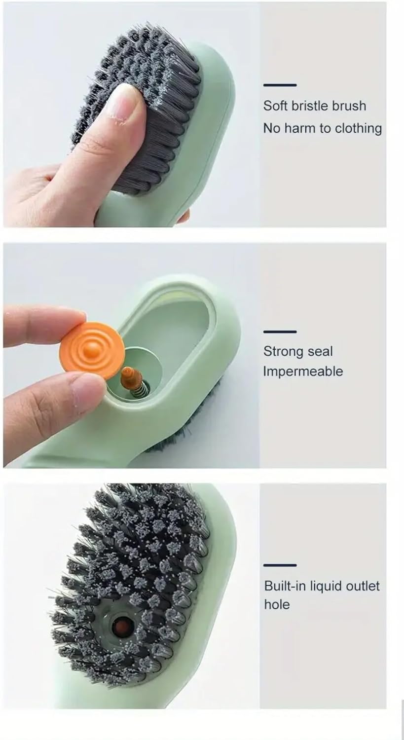 Green Soft Bristle Shoe Brush with Ergonomic Handle Multifunctional for Shoes and Clothing Hanging Design 1 Piece - Image 7