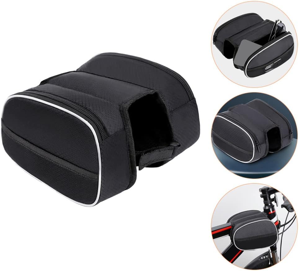 Waterproof Front Bike Frame Bag 19x12.5x6 cm Black - Image 6