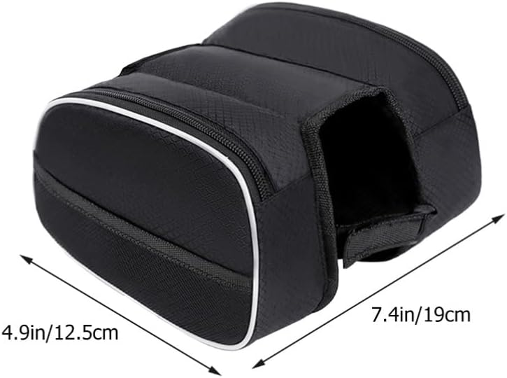 Waterproof Front Bike Frame Bag 19x12.5x6 cm Black - Image 7