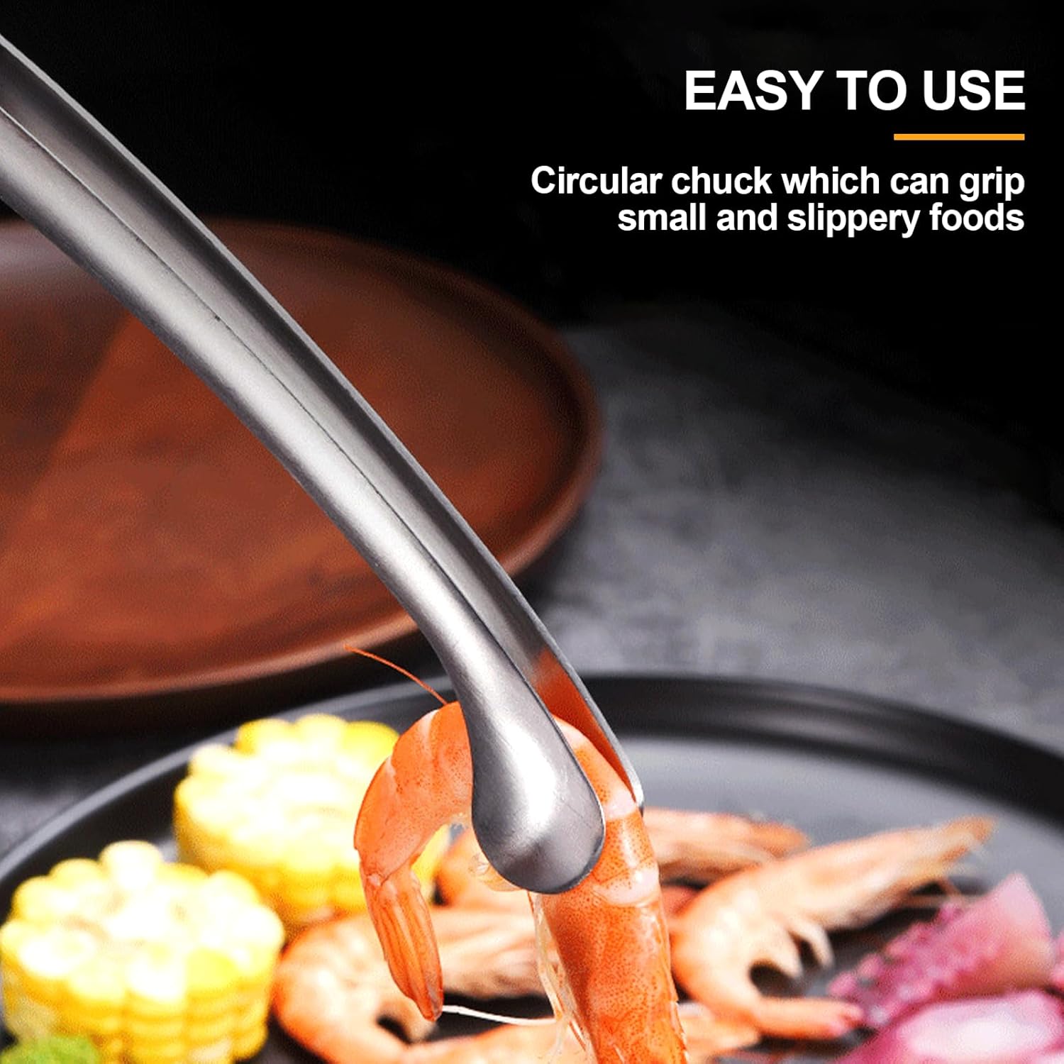 2 Pack Stainless Steel Tongs 29cm Long Handle for BBQ and Kitchen Use Silver - Image 4