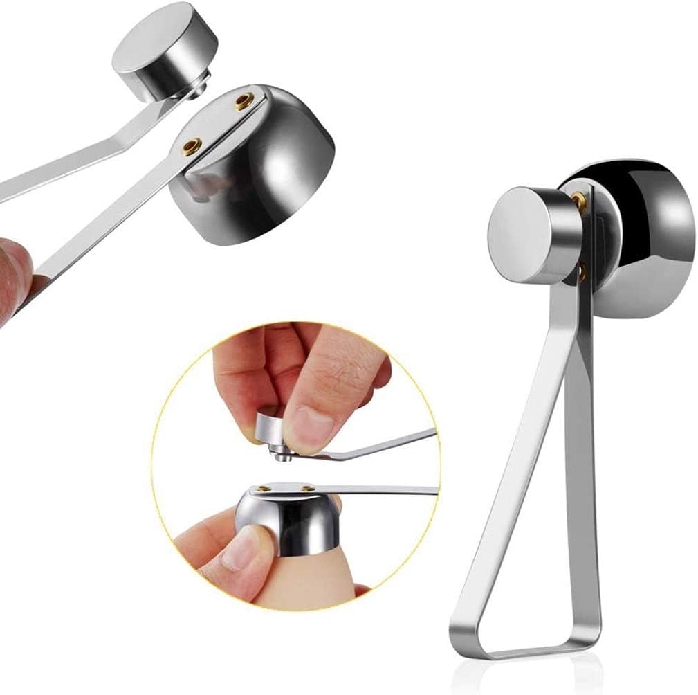 Egg Shell Cutter with Spring Mechanism for Soft and Hard Boiled Eggs Silver 1 Piece - Image 4
