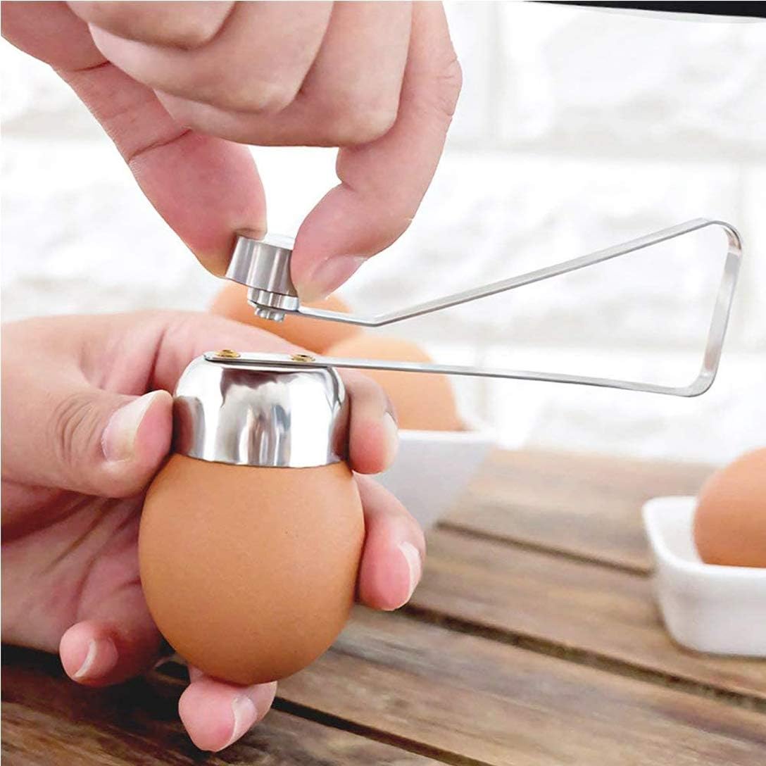 Egg Shell Cutter with Spring Mechanism for Soft and Hard Boiled Eggs Silver 1 Piece - Image 5