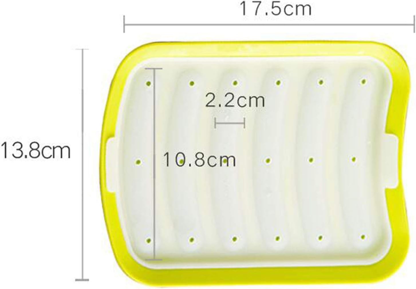 6 Cavity Silicone Hot Dog Mold with Lid Yellow Non-Stick Sausage Maker Baking Tool - Image 2