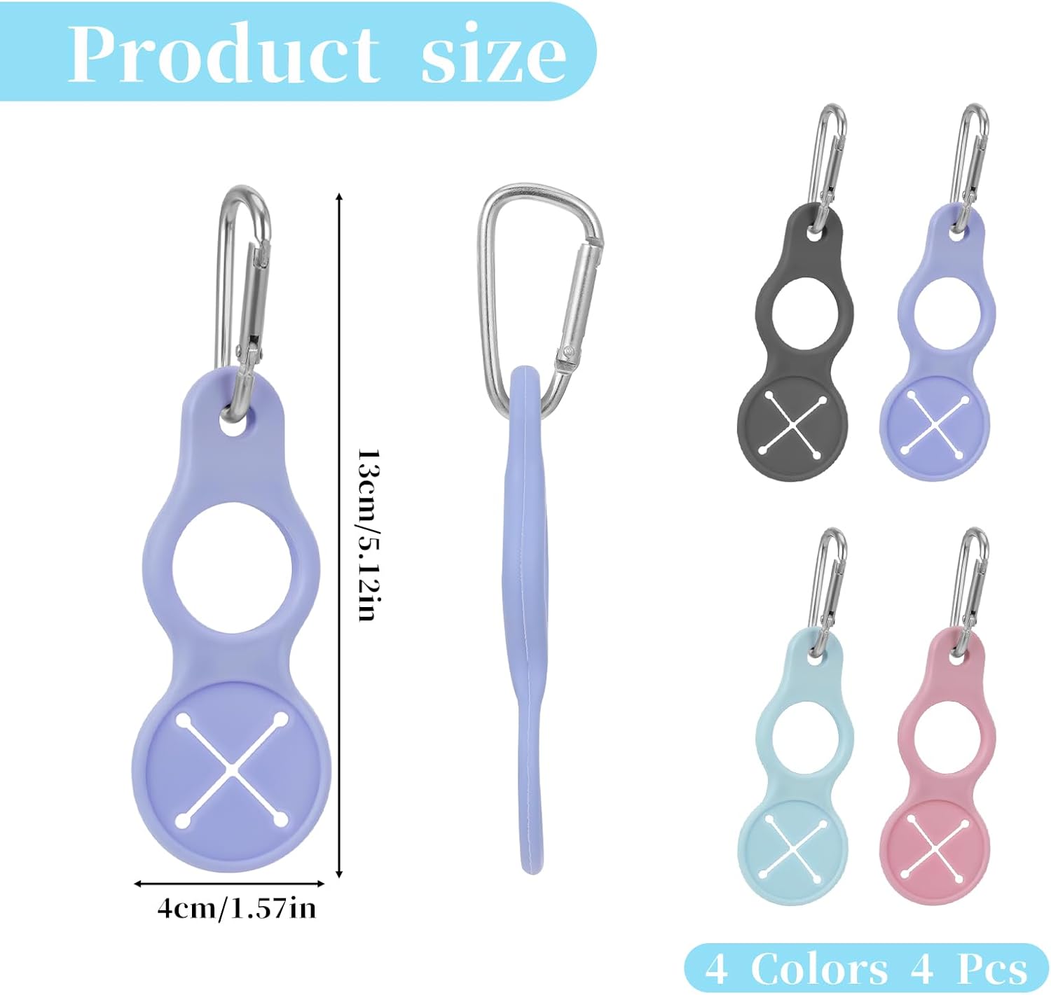 4 Pack Water Bottle Clip with Carabiner Portable Bottle Holder for Backpack Outdoor Hiking Running - Image 2