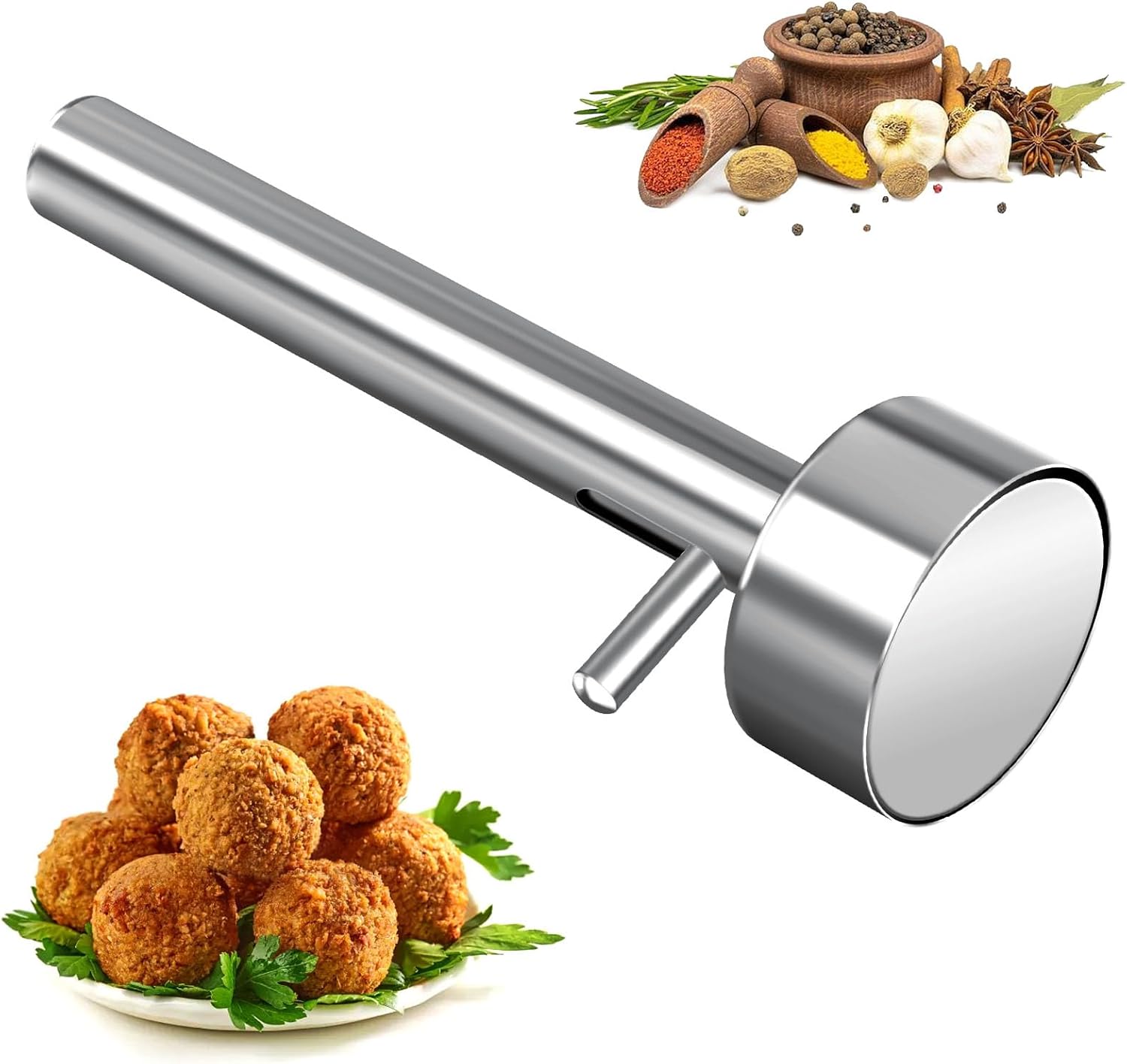 Professional Patty Maker with Thumb Grip - Perfect for Falafel Burgers and Meatballs - Image 1