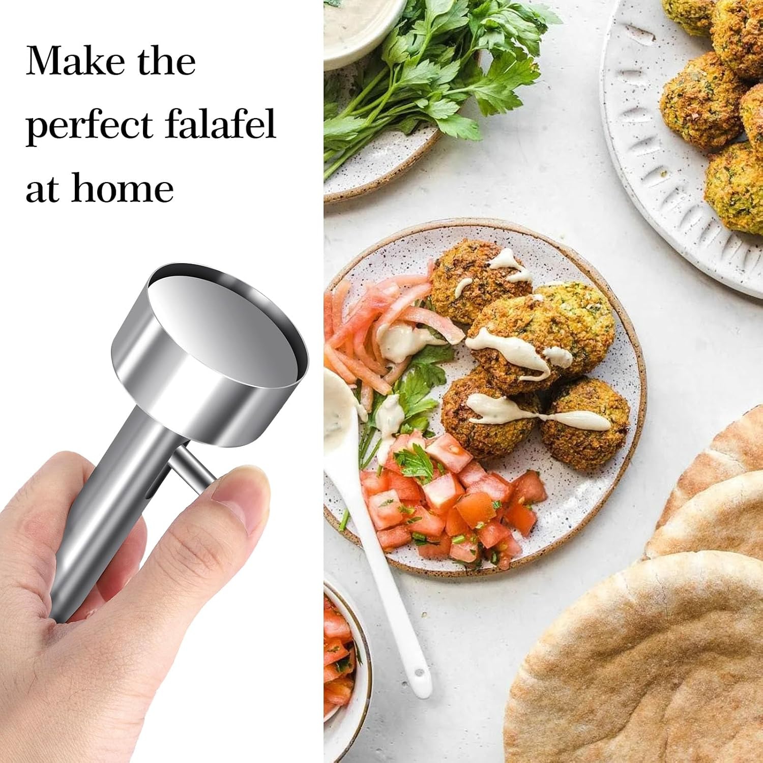 Professional Patty Maker with Thumb Grip - Perfect for Falafel Burgers and Meatballs - Image 5