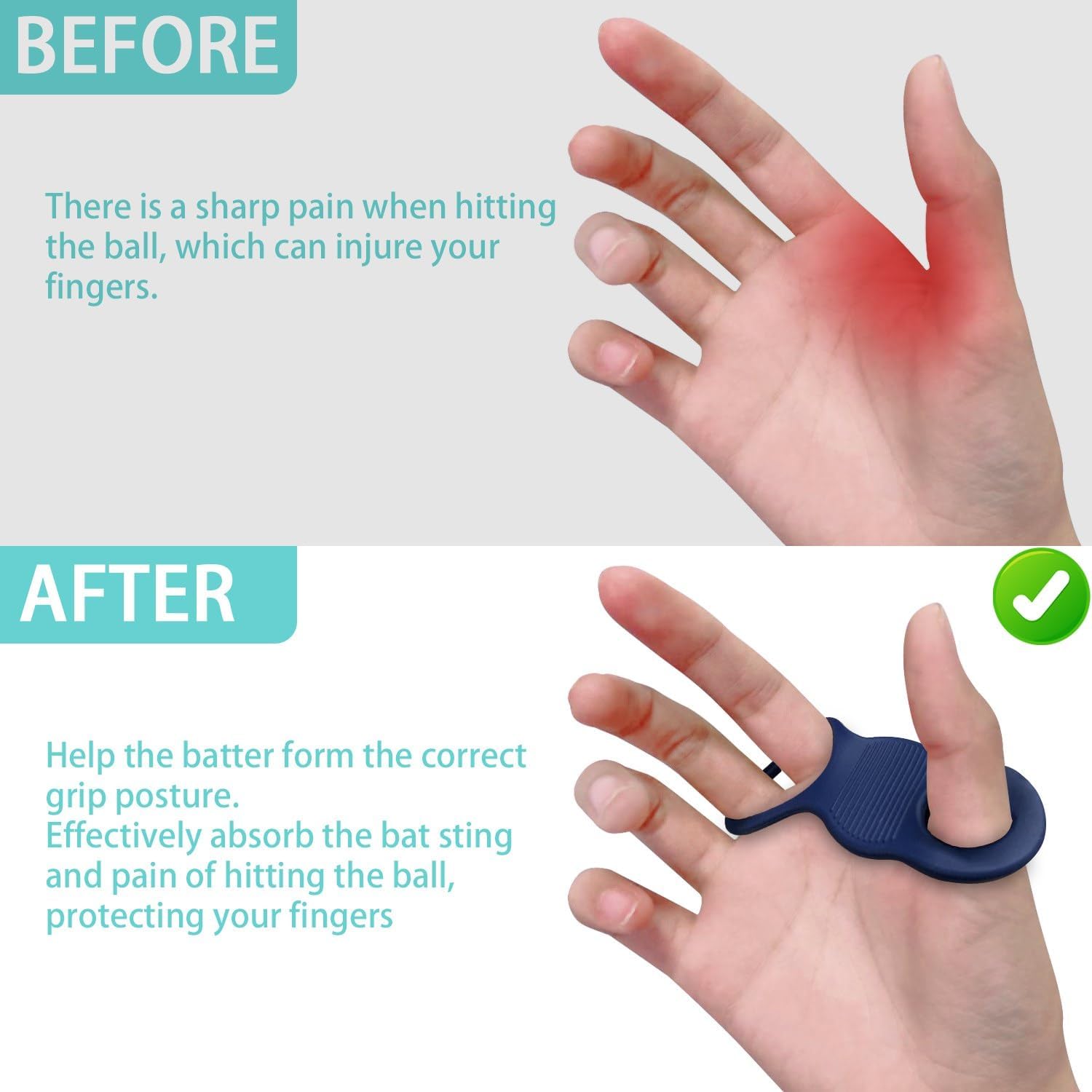Blue Thumb Grips Finger Protectors for Thumb Tips - 1 Pair - Image 2