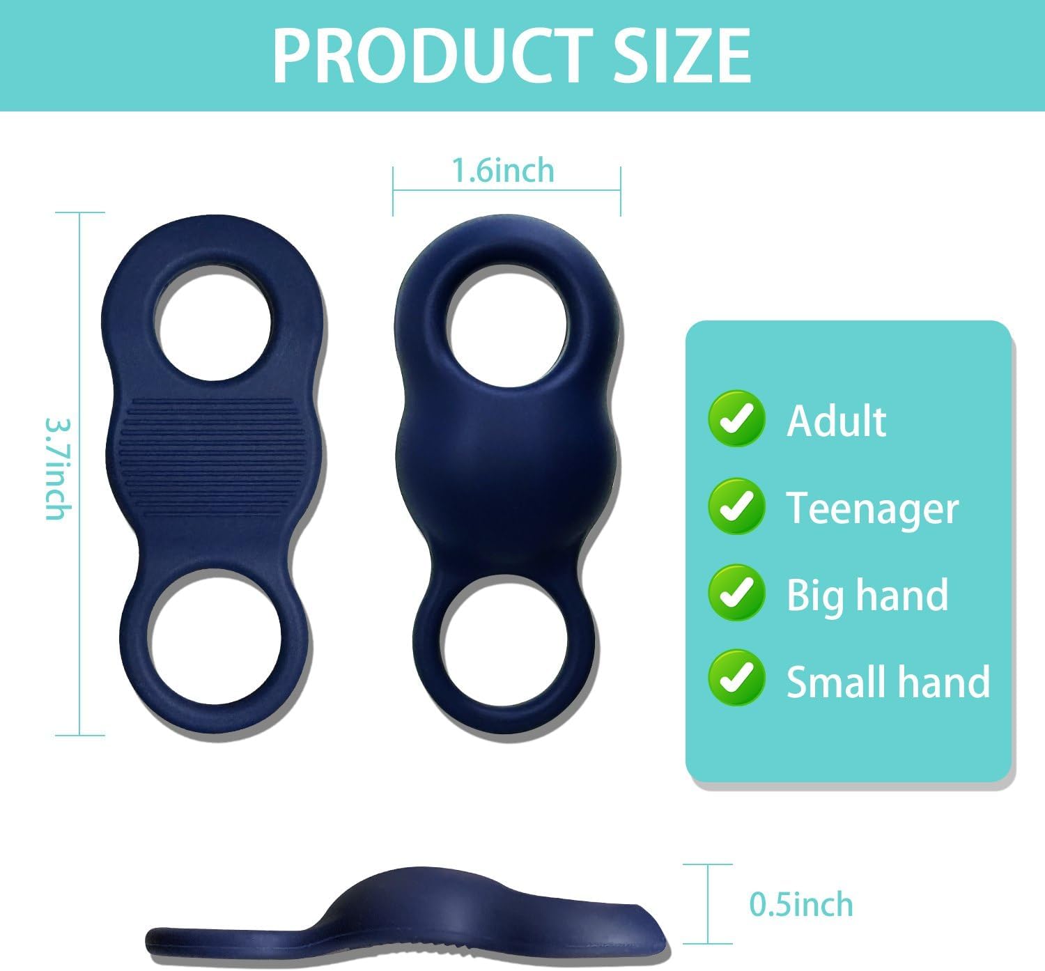 Blue Thumb Grips Finger Protectors for Thumb Tips - 1 Pair - Image 4