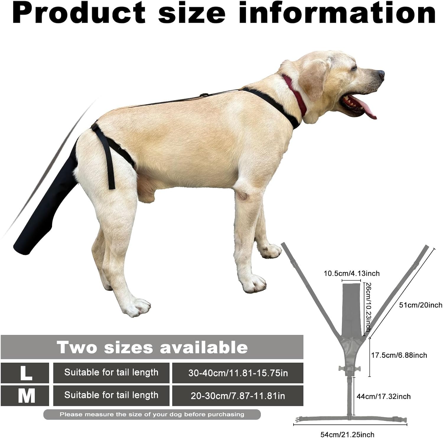 Adjustable Nylon Dog Tail Protector - Black - 1 Piece - Tail Protection - Image 2