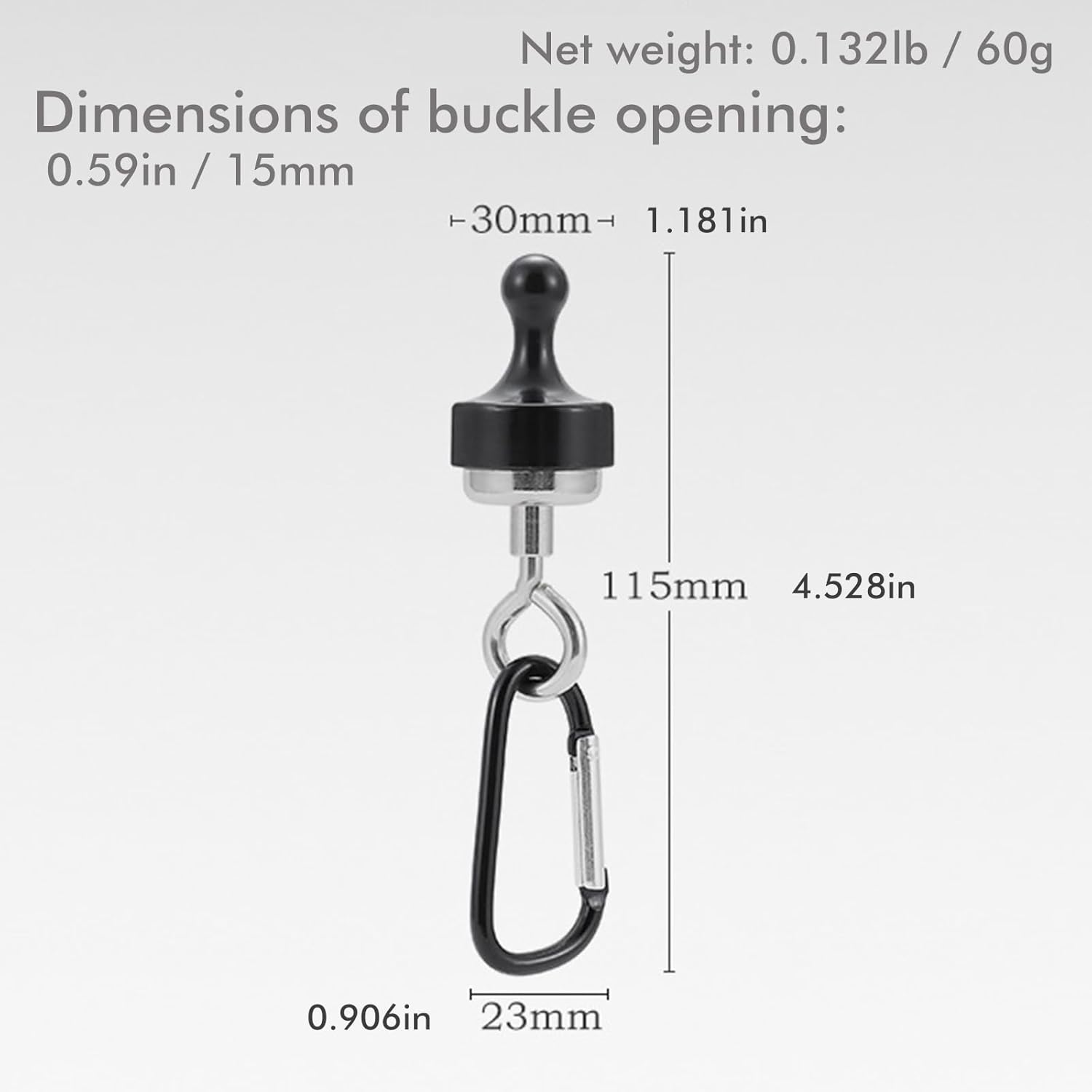 2 Pack Black Multifunctional Camping Hooks with Carabiner No Installation Required - Image 2
