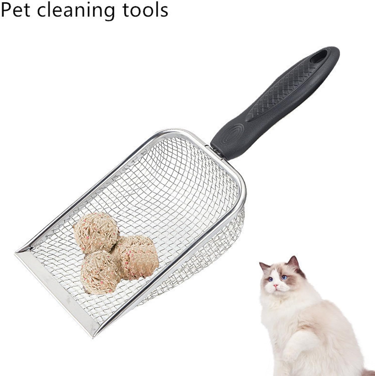 Fine Mesh Filter Deep Litter Scoop with Ergonomic Handle for Cats & Reptiles - Image 4