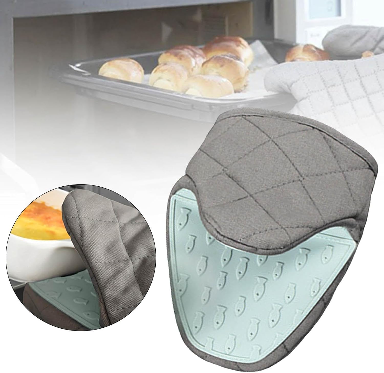 Light Green Heat Resistant Oven Mitt for Baking and Cooking - 1 Piece - Image 3