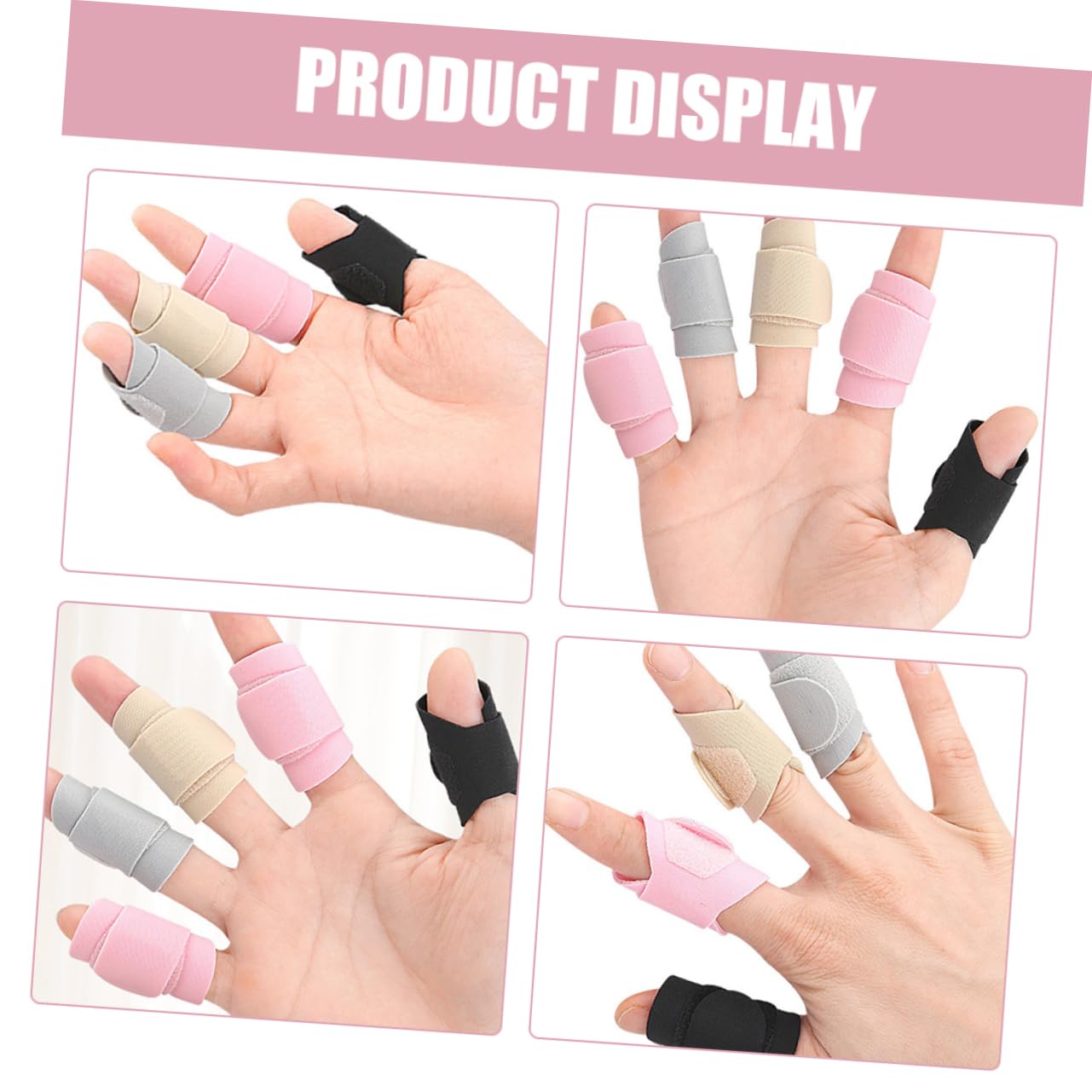 Adjustable Finger Splints 4 Pairs Finger Protectors Support Brace for Injury Recovery - Image 3